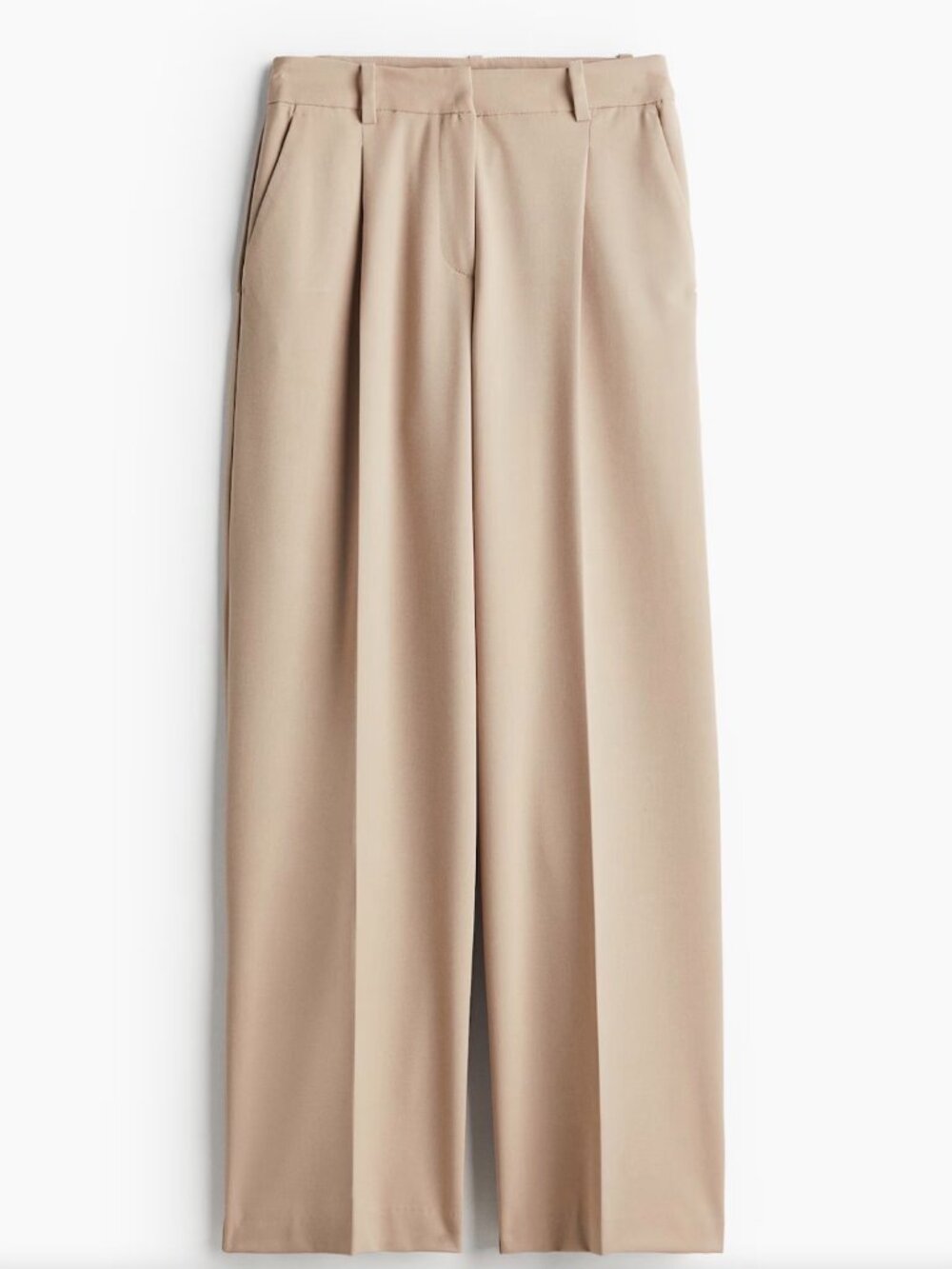 Women's Beige Straight Leg Dress Pants - Small